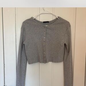 Brandy Melville Gray Cropped Cardigan